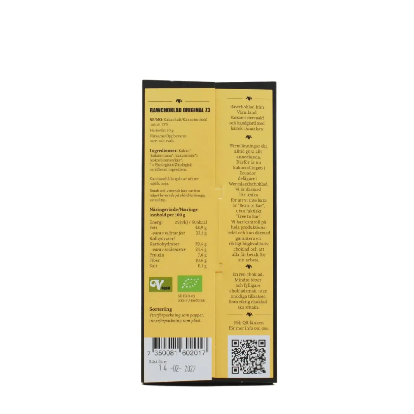 Choklad RAW Original 73% 50g