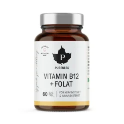 Vitamin B12 + Folat Hallon 60 kapslar